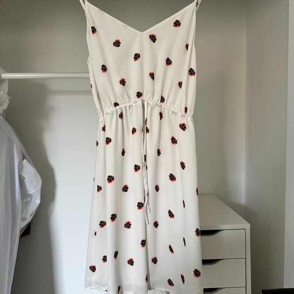 Babaton - Mini Dress - White with Flowers - Size Small - Picture 1 of 3